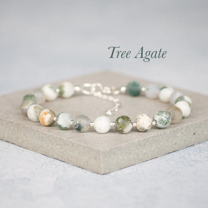Tree Agate Gemstone Bracelet