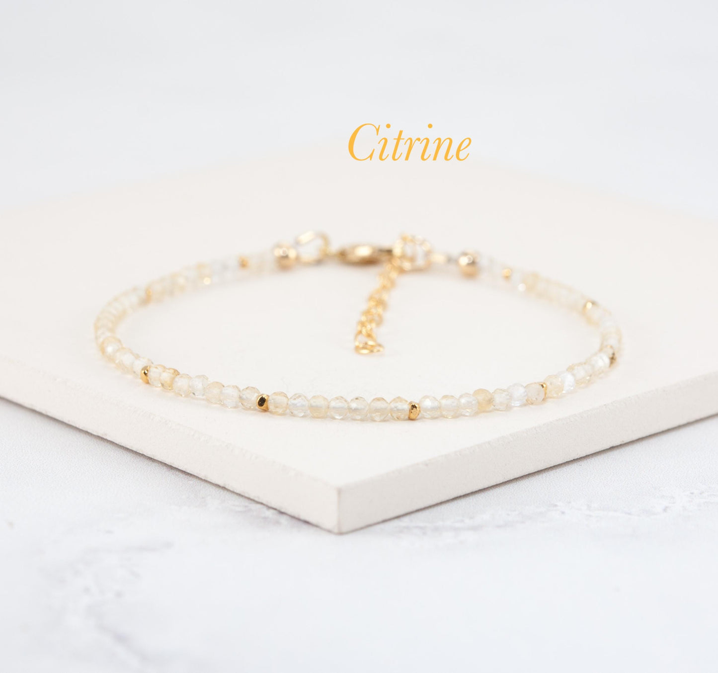 Dainty Citrine Gemstone Bracelet