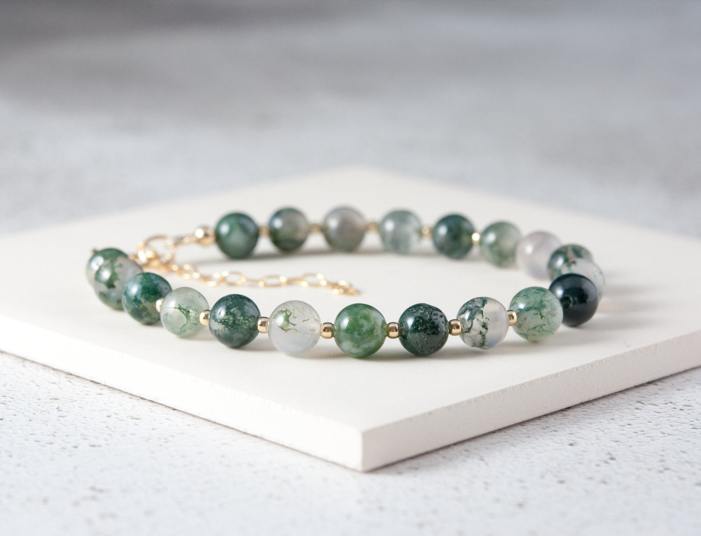 Moss Agate Gemstone Bracelet