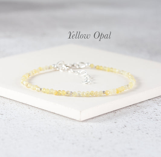 Dainty Yellow Opal Bracelet (AAA Grade)