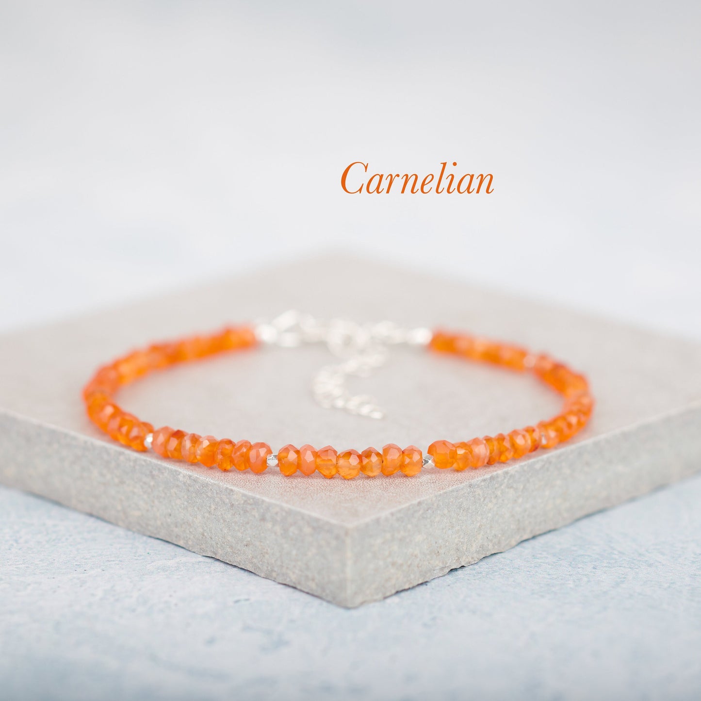 Dainty Carnelian Gemstone Bracelet