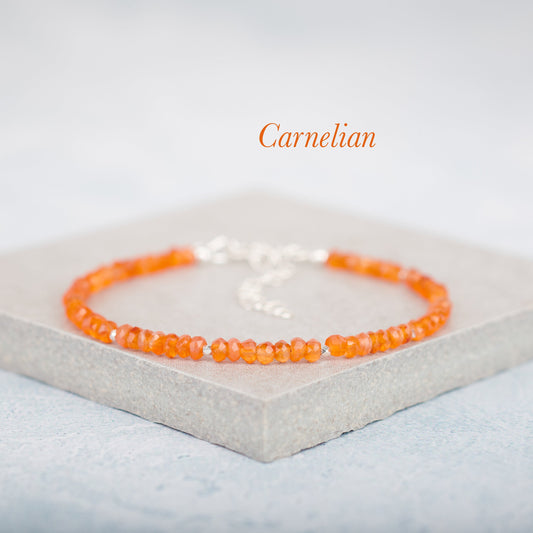 Dainty Carnelian Gemstone Bracelet
