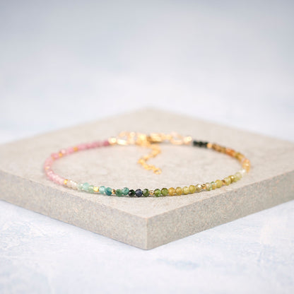 Dainty Tourmaline Gemstone Necklace