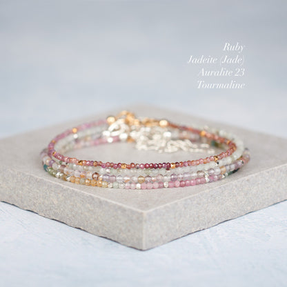Dainty Auralite 23 Gemstone Bracelet