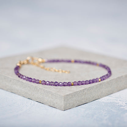 Amethyst Dainty Gemstone Bracelet