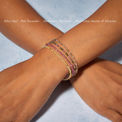 Dainty Pink Tourmaline Gemstone Bracelet
