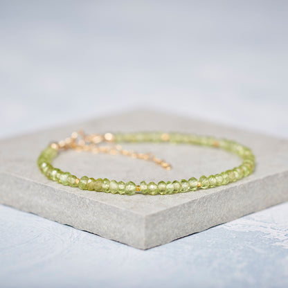 Peridot Dainty Gemstone Bracelet
