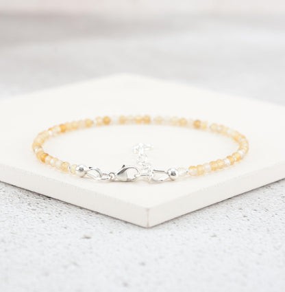 Dainty Citrine Gemstone Bracelet