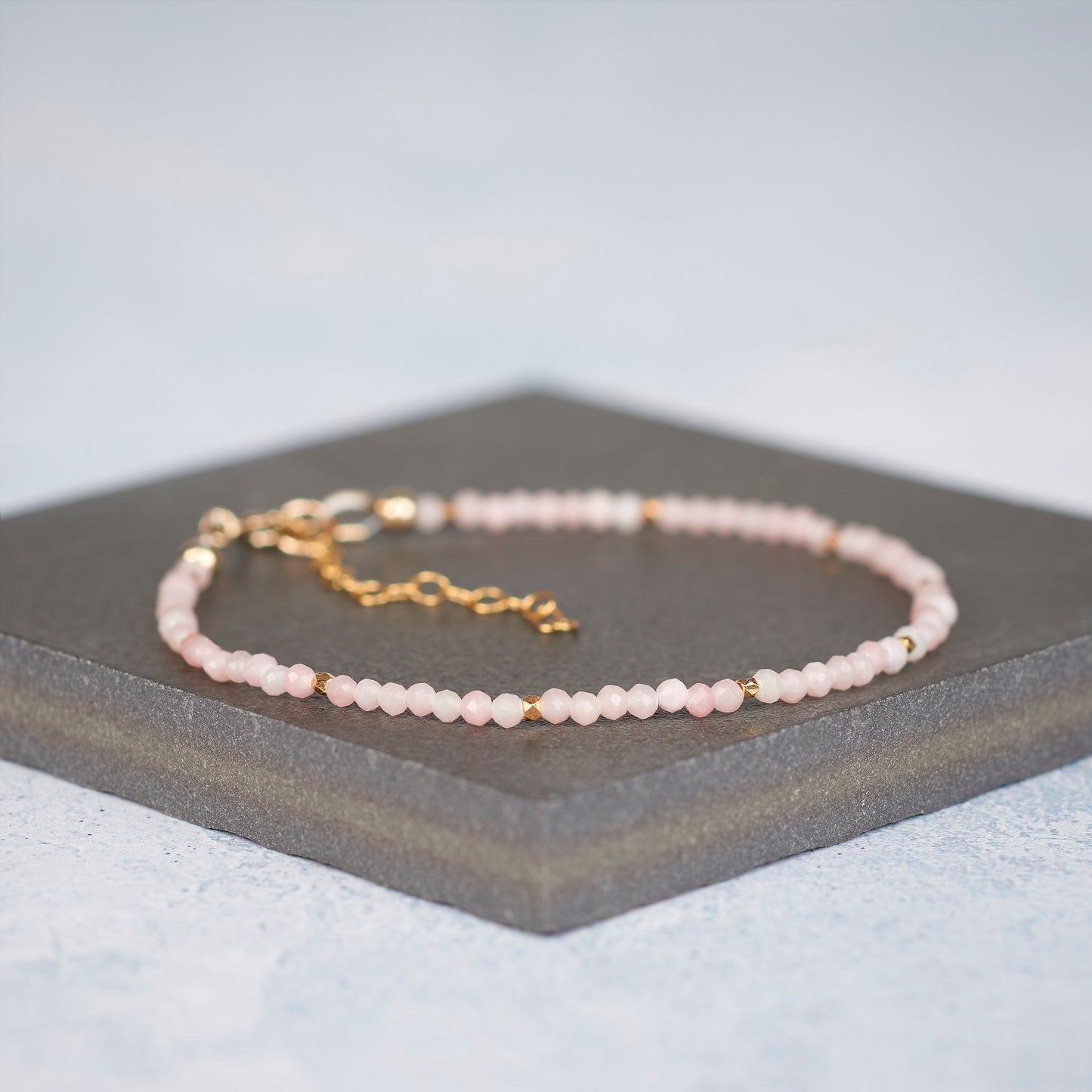 Dainty Pink Opal Bracelet (AA Grade)