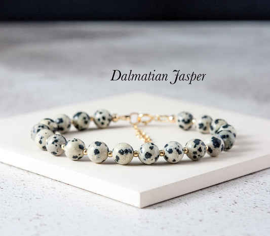 Dalmatian Jasper Gemstone Bracelet