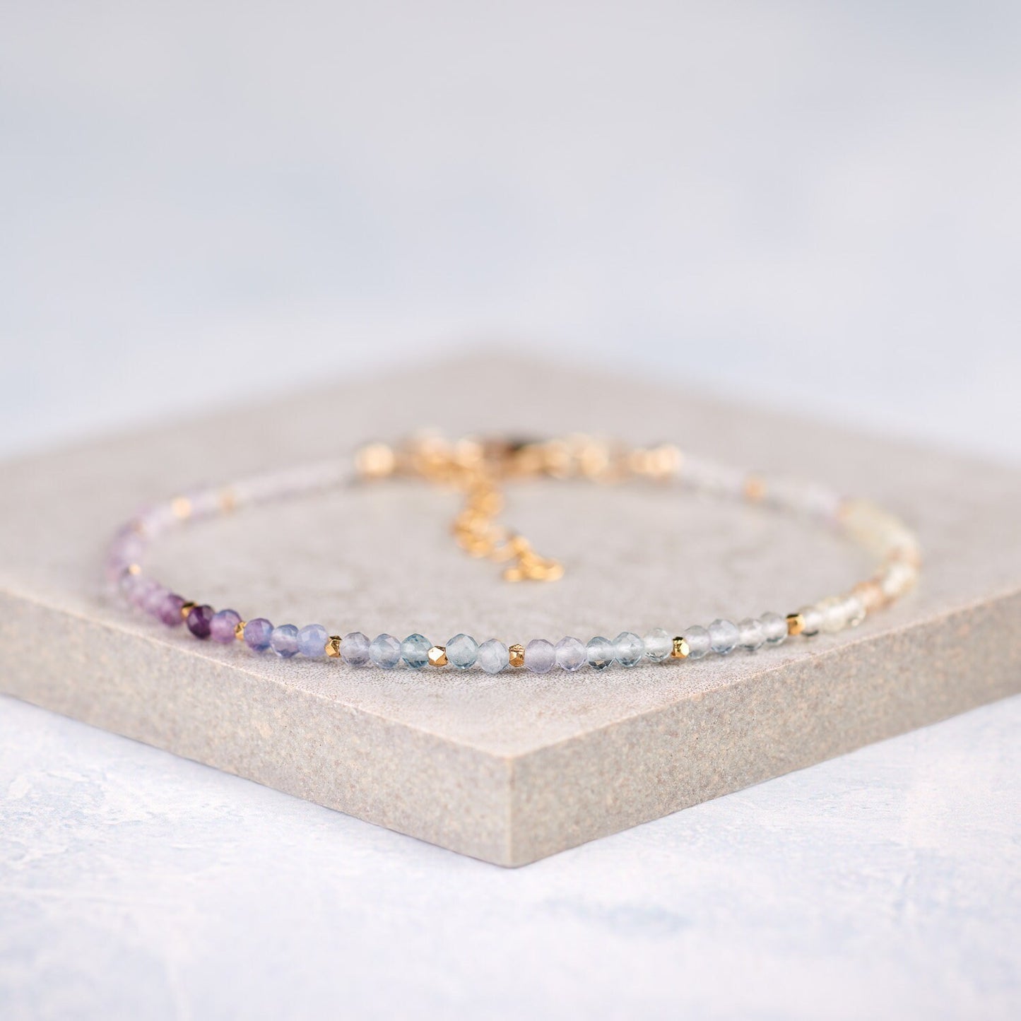 Dainty Fluorite Ombre / Shaded Necklace