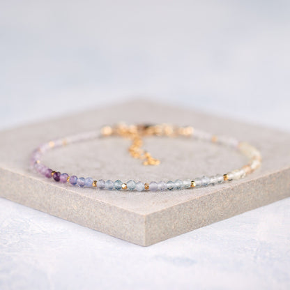 Dainty Fluorite Ombre / Shaded Necklace