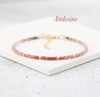 Dainty Andesine Gemstone Bracelet