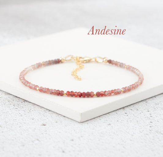Dainty Andesine Gemstone Bracelet