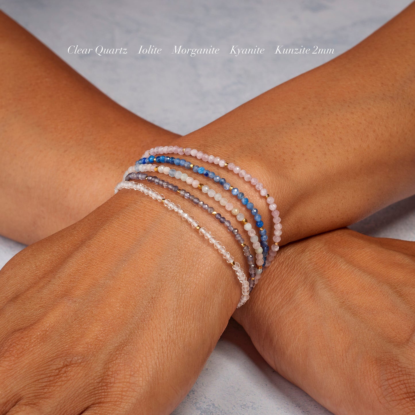 Dainty Morganite / Aquamarine (Multicolour Beryl) Gemstone Bracelet