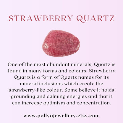 Dainty Strawberry Quartz Gemstone Bracelet