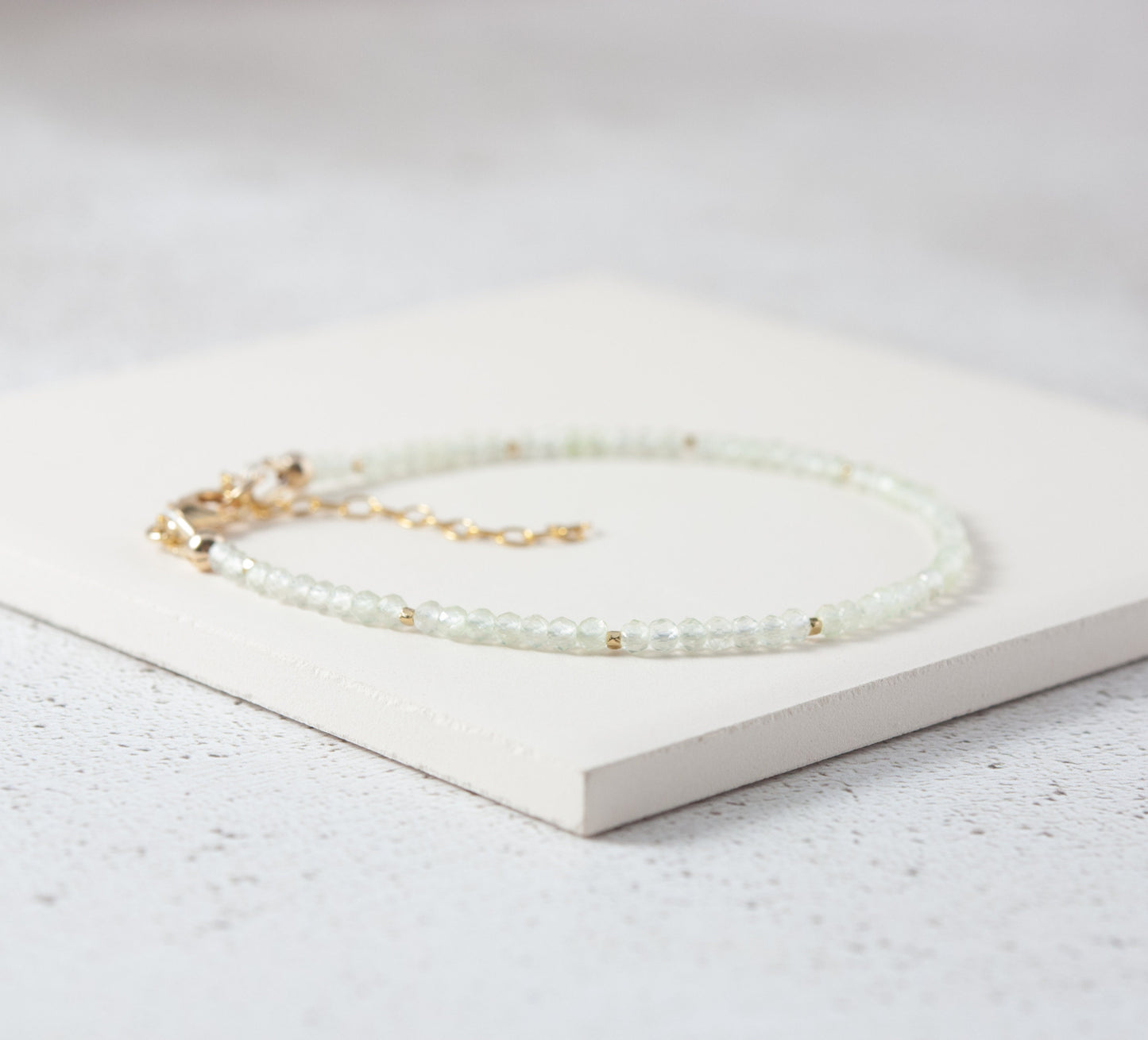 Dainty Prehnite Gemstone Bracelet