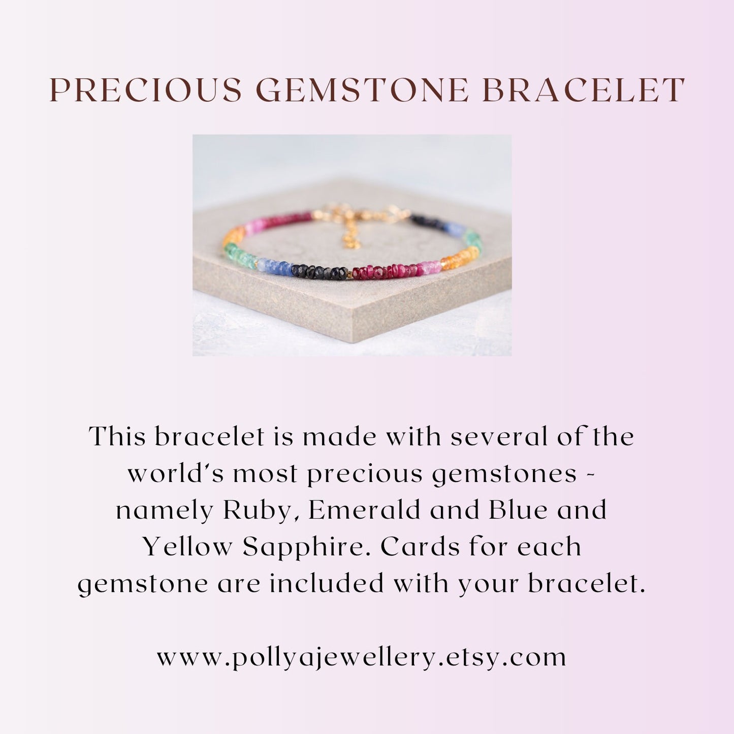 Dainty Precious Gemstone Bracelet (Ruby, Emerald and Blue, Pink & Yellow Sapphire)