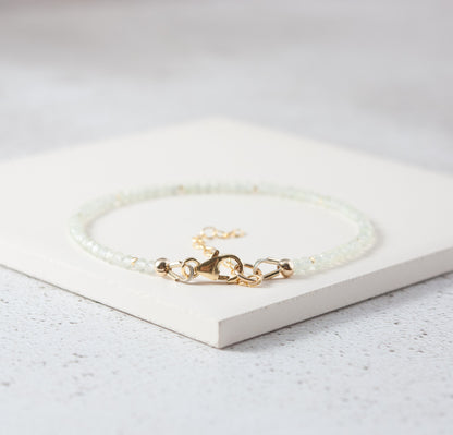 Dainty Prehnite Gemstone Bracelet