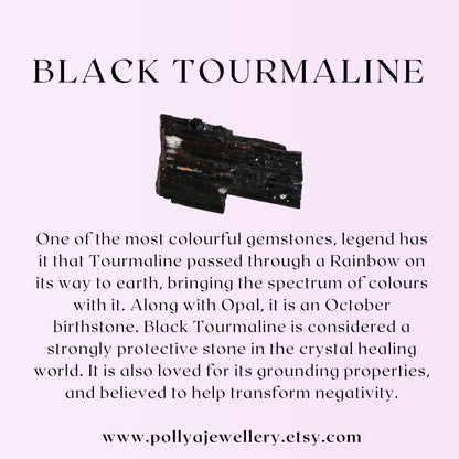 Dainty Black Tourmaline Gemstone Bracelet