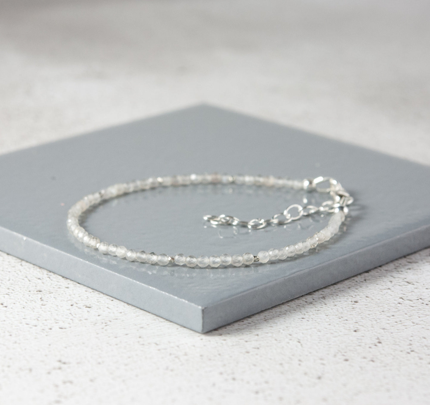 Dainty Grey Moonstone Gemstone Bracelet
