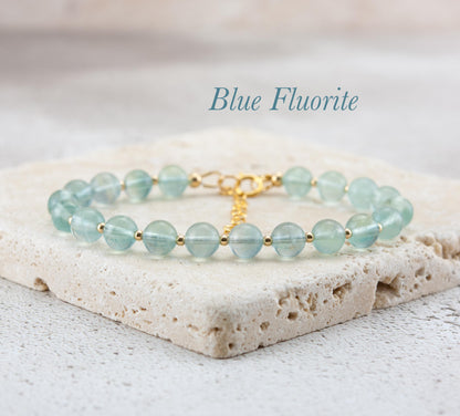 Blue Fluorite Rare Gemstone Bracelet