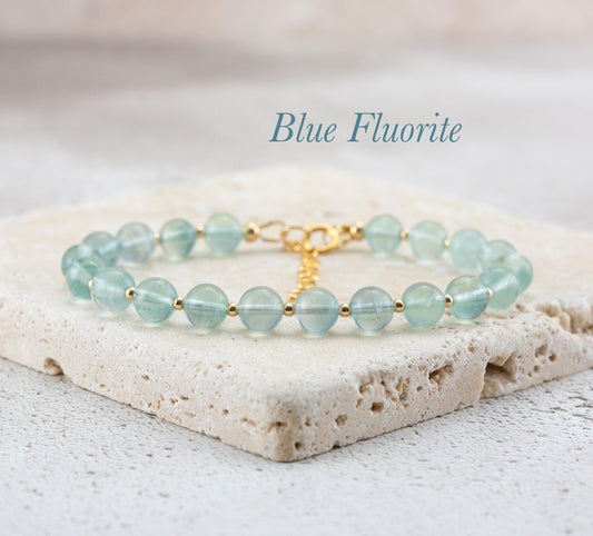 Blue Fluorite Rare Gemstone Bracelet
