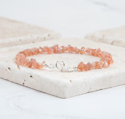 Raw Sunstone Gemstone Bracelet