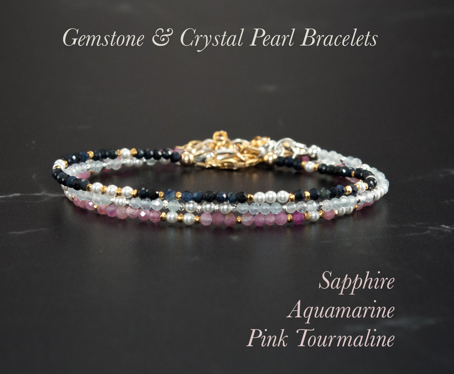 Dainty Sapphire & Pearl Bracelet