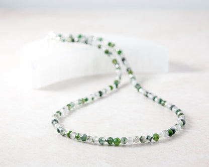 Moss Agate Dainty Gemstone Bracelet