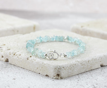 Raw Aquamarine Gemstone Bracelet