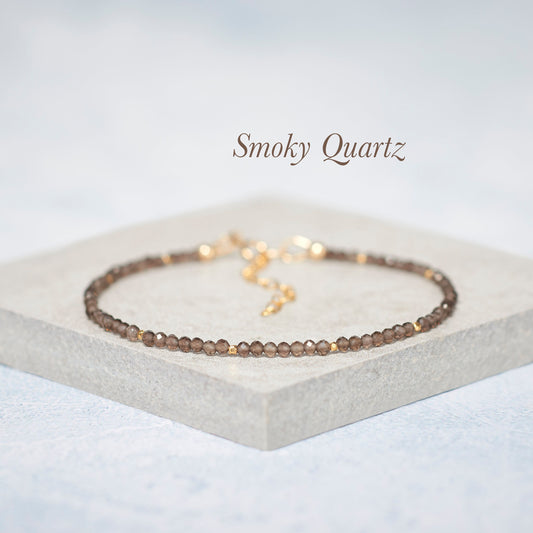 Dainty Smoky Quartz Gemstone Bracelet