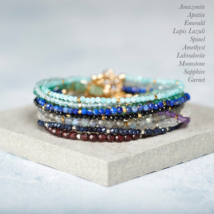 Amethyst Dainty Coin Bead Bracelet