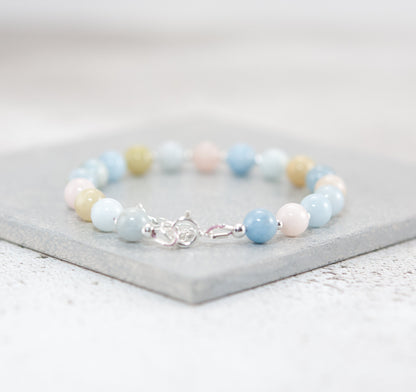 Morganite / Aquamarine Gemstone Bracelet