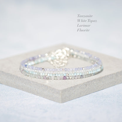 White Topaz Dainty Gemstone Bracelet