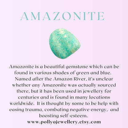 Dainty Amazonite Gemstone Stud Earrings