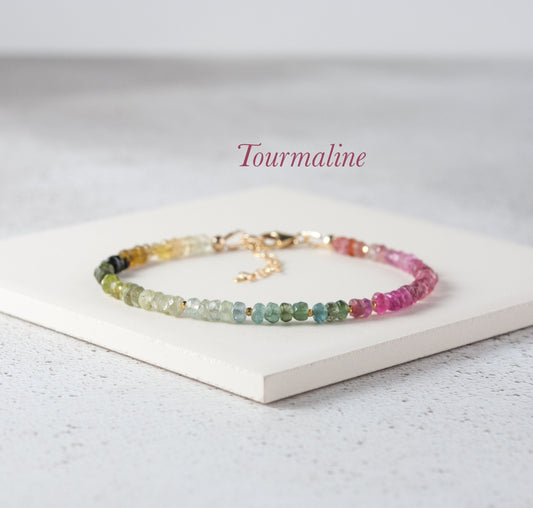 Dainty Tourmaline Gemstone Bracelet