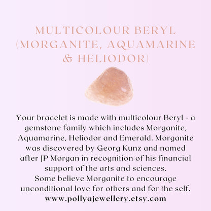 Morganite / Aquamarine Gemstone Bracelet