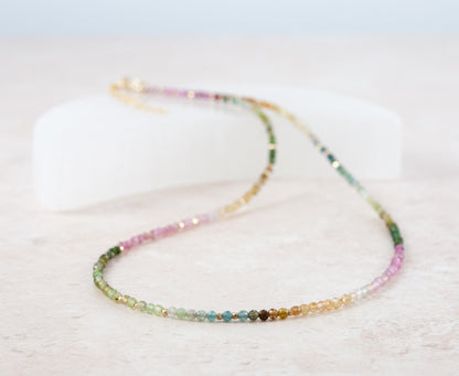 Dainty Watermelon Tourmaline Gemstone Bracelet