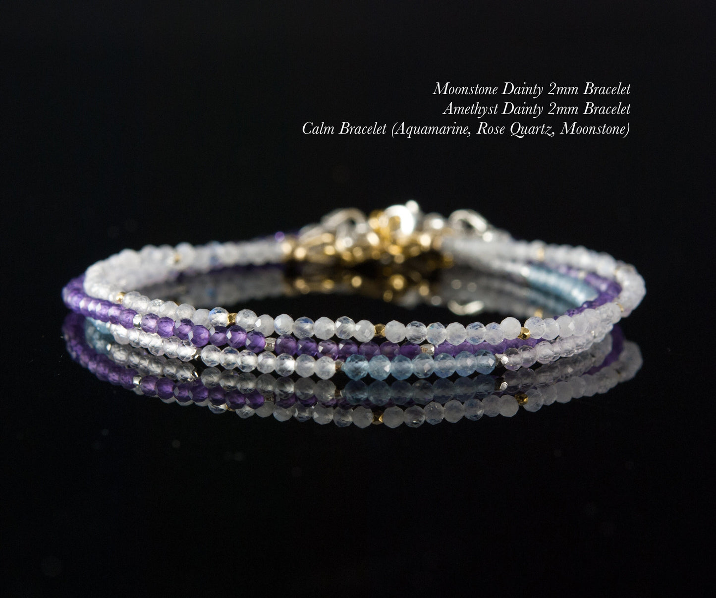Dainty Rainbow Moonstone Gemstone Bracelet