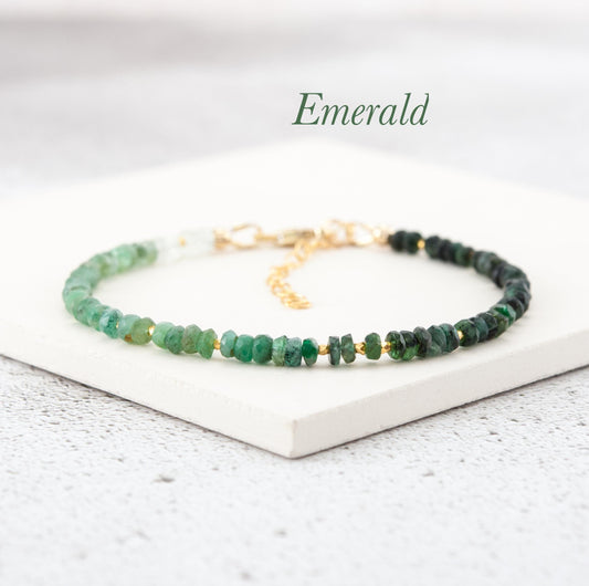 Dainty Ombre / Shaded Emerald Bracelet
