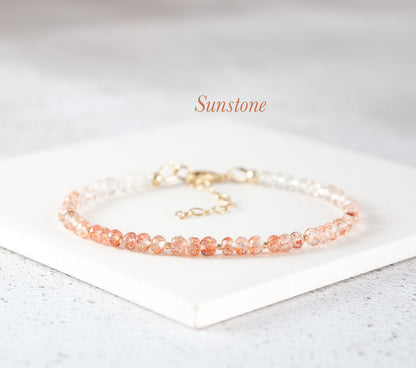 Dainty Sunstone Gemstone Bracelet(AA Grade)