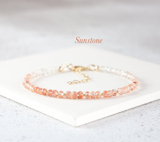 Dainty Sunstone Gemstone Bracelet(AA Grade)