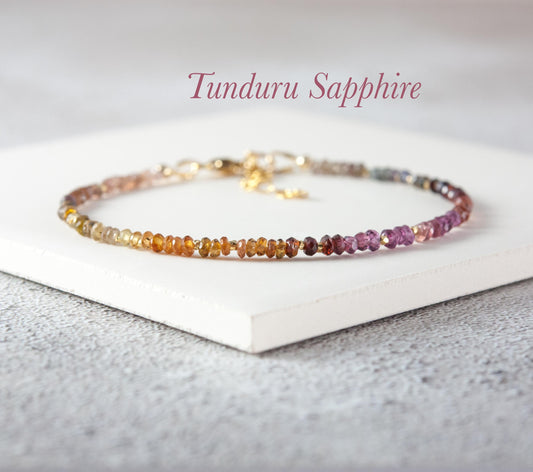 Dainty Tunduru Sapphire Gemstone Bracelet