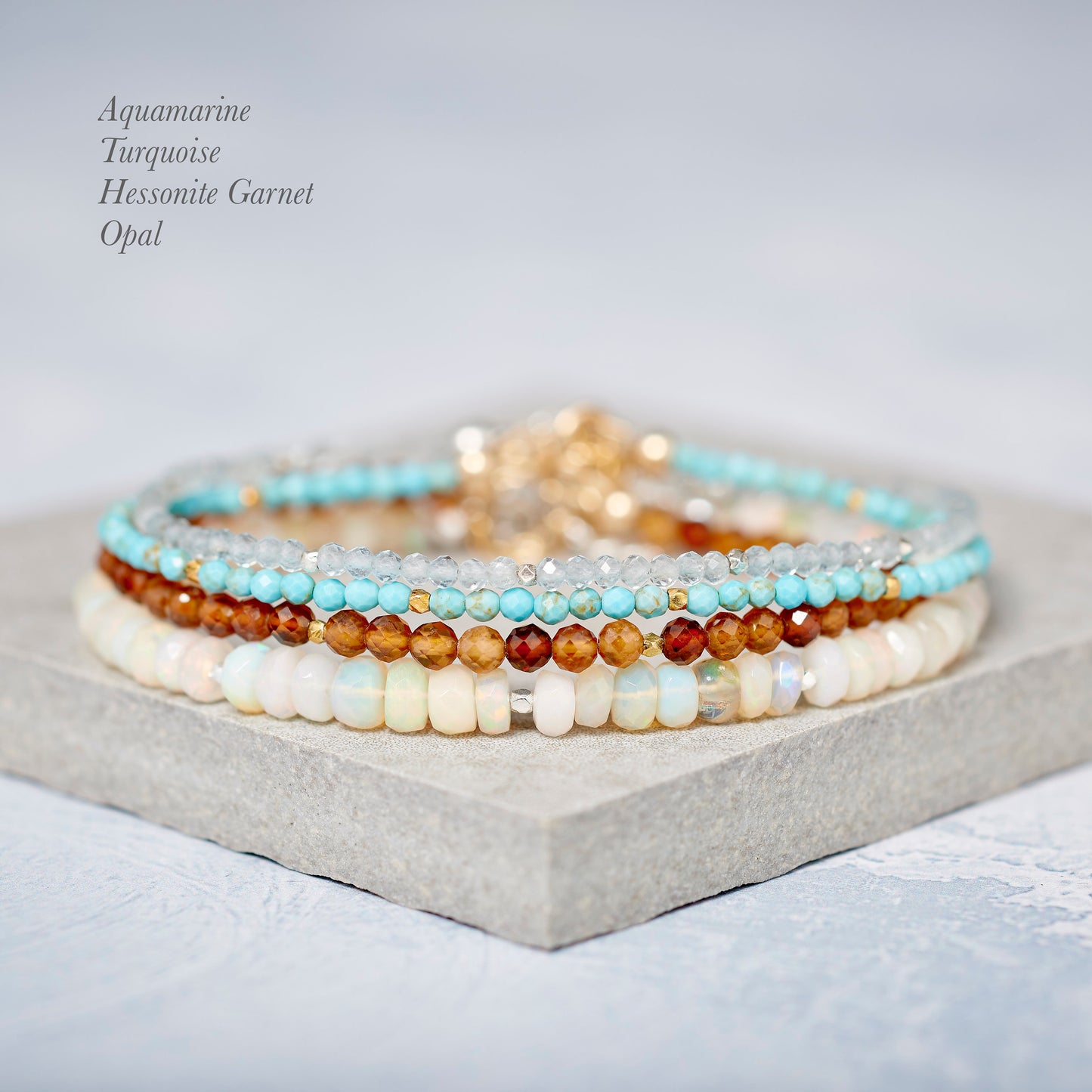 Dainty Hessonite Garnet Bracelet
