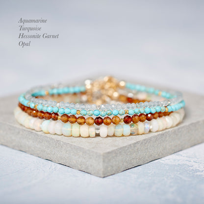 Dainty Hessonite Garnet Bracelet