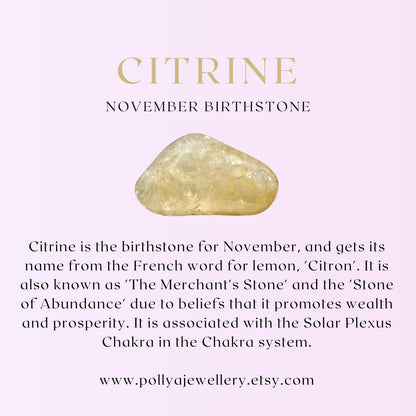 Dainty Citrine Gemstone Stud Earrings