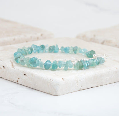 Raw Aqua Apatite Gemstone Bracelet