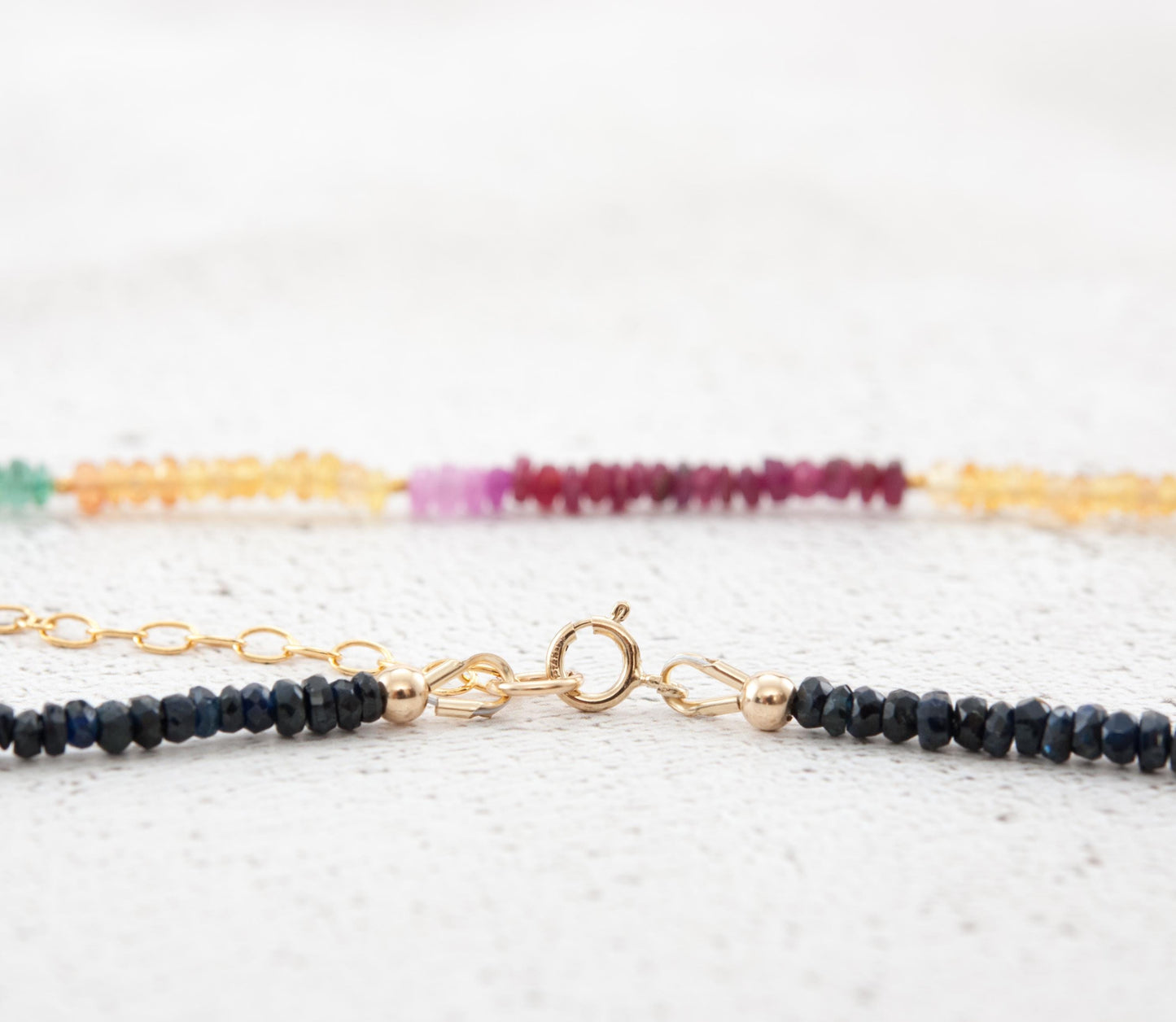 Dainty Precious Gemstone Necklace (Ruby, Emerald and Blue, Pink & Yellow Sapphire)