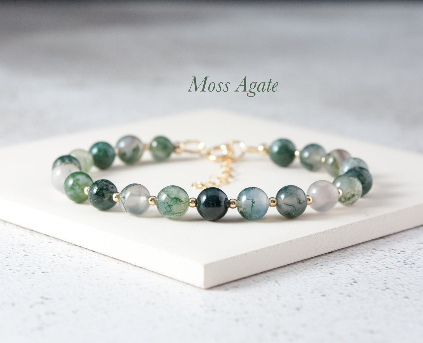 Moss Agate Gemstone Bracelet